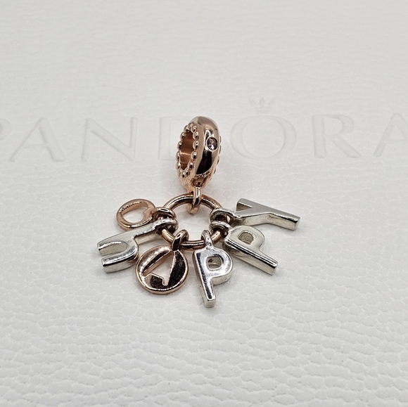 Authentic Pandora Two Tone Dangle Charm - Picture 5 of 7